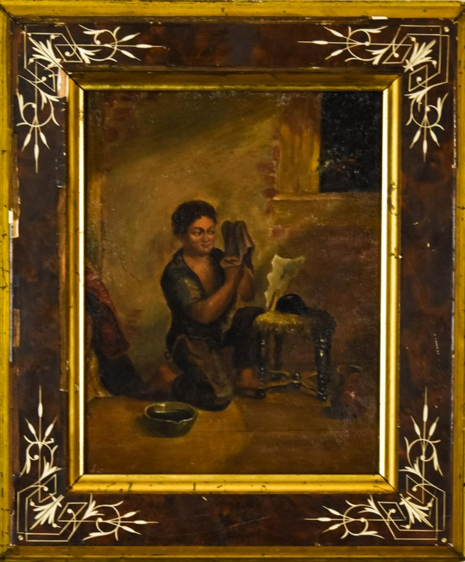 Antique 19th C American Folk Art Oil Painting (1 of 9)