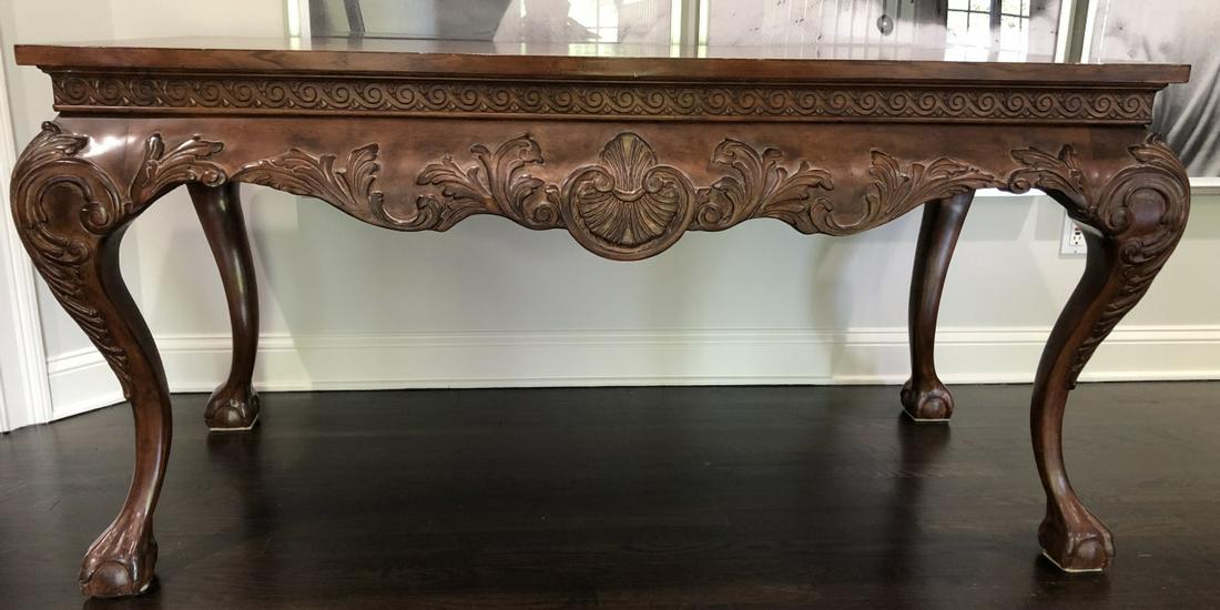 Rococo Heavily Carved Console / Desk Ball + Claw (1 of 10)