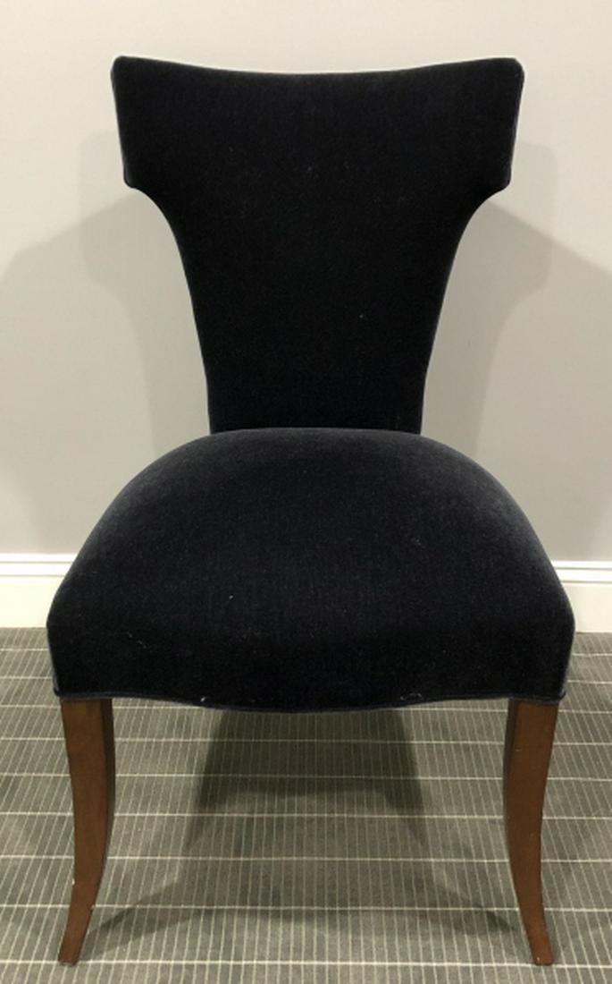 Beidermeier Style Donghia Black Mohair Chair: Beidermeier Style Donghia Black Mohair Upholstered Occasional Chair. Upholstered in black mohair. 35 inches x 21 inches x 28 inches