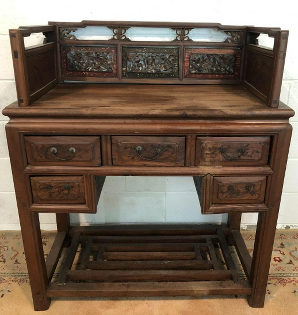 Hand Carved Asian Chinoisserie Enclosed Buffet (1 of 6)