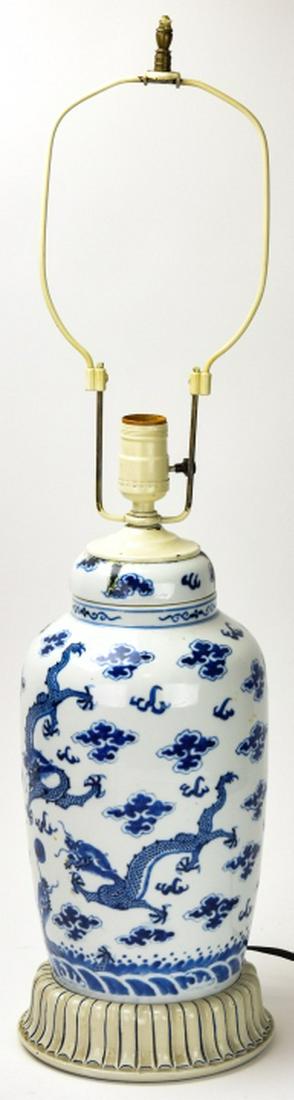 Vintage Blue + White Ginger Jar Converted Lamp (1 of 8)