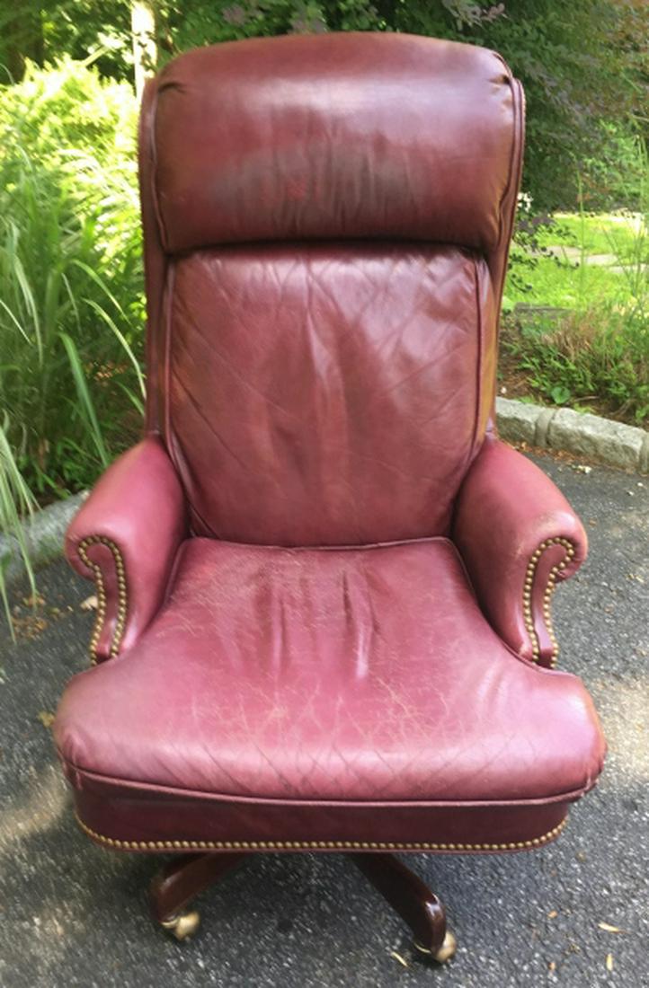 Leather & Nail Head Executive Office Arm Chair (1 of 4)
