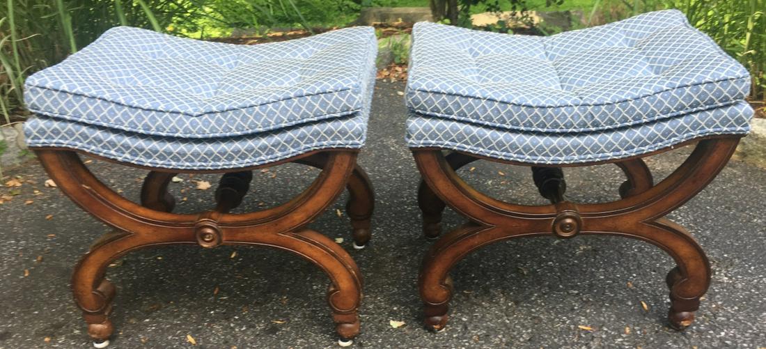 Pair Regency Curule Style Benches (1 of 9)