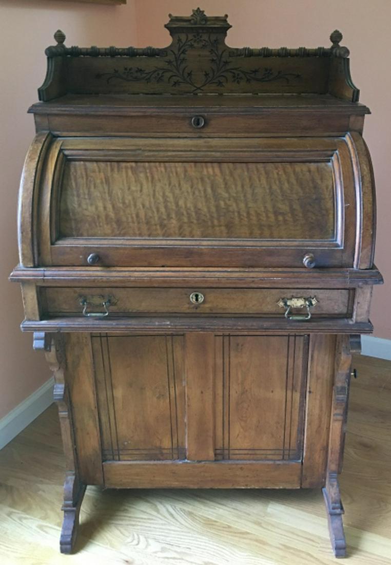 Victorian Eastlake Roll Top Desk (1 of 9)