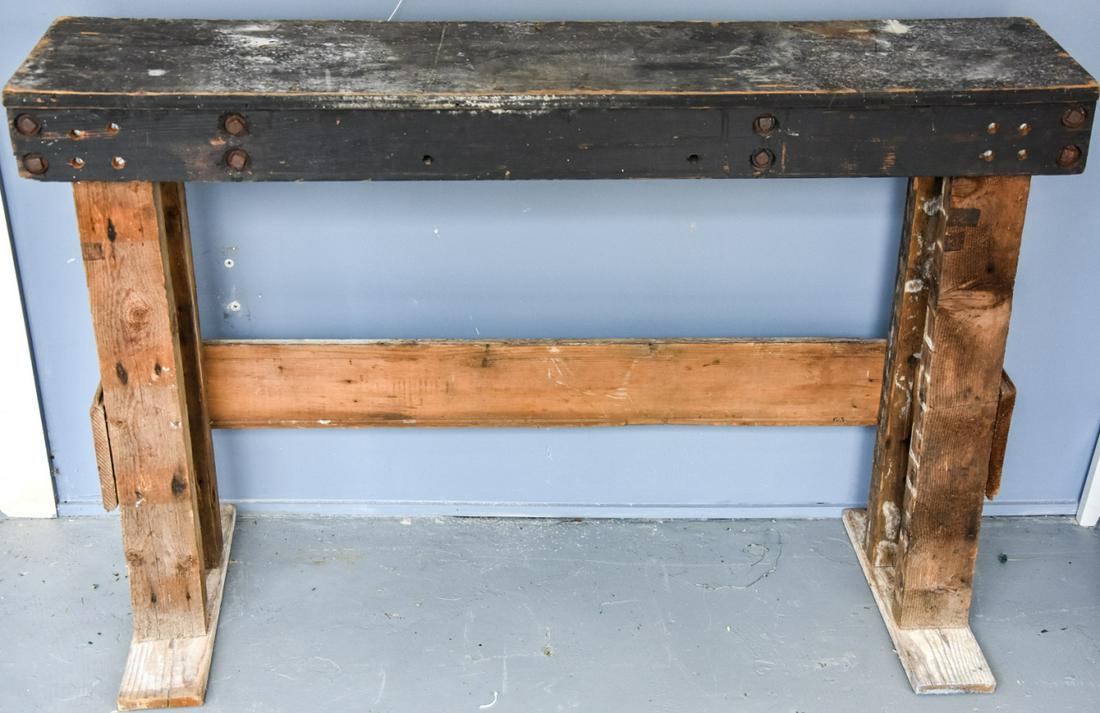Antique Wood & Metal Work Shop Bench (1 of 5)