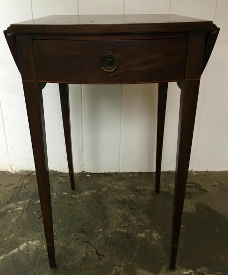 Antique Drop Leaf Side / End Table W 1 Drawer (1 of 6)