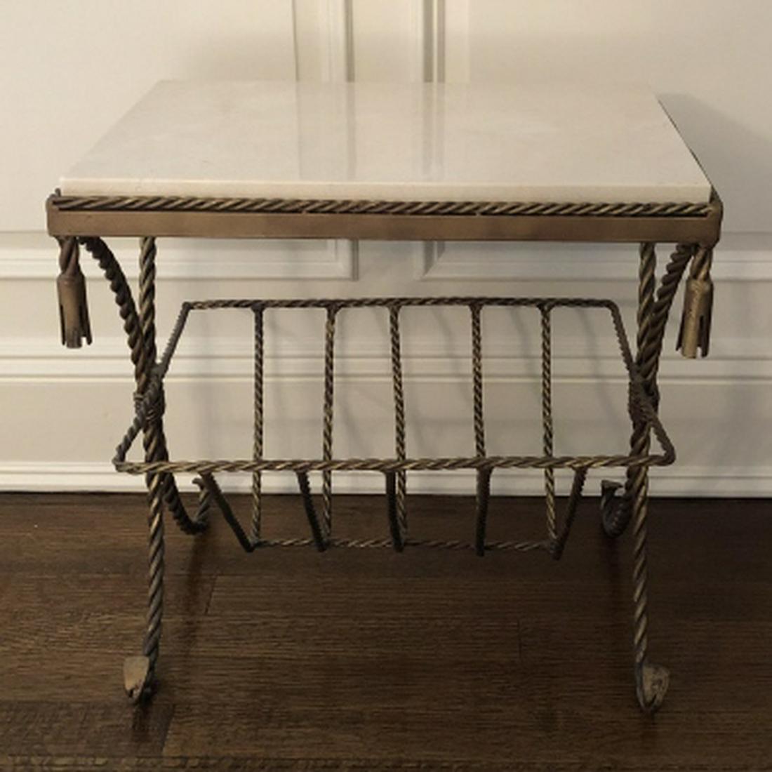 Hollywood Regency Gilt Marble Top Table / Rack (1 of 3)