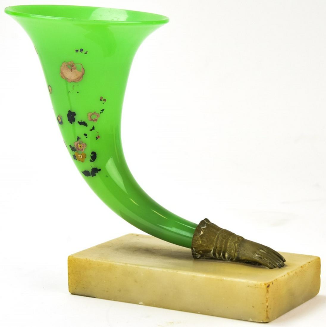 Antique 19th C Opaline Glass & Marble Vase (1 of 8)