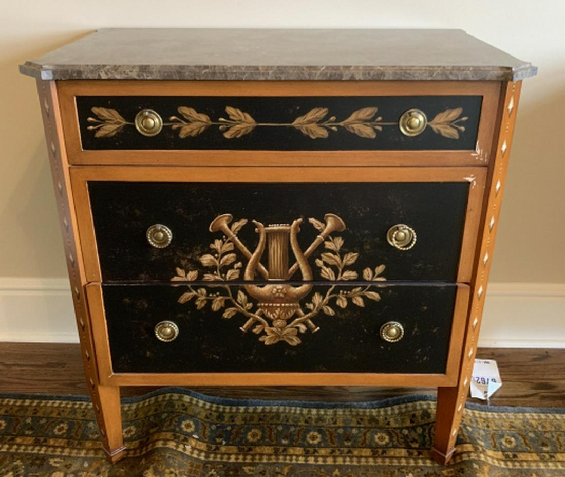 Neoclassical Hand Painted Marble Top End Table (1 of 5)