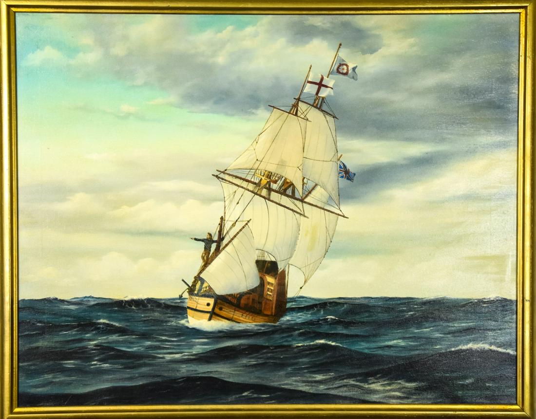 Alexander "Sea Lion 1989 (Pilgrim Ship)" Painting (1 of 9)