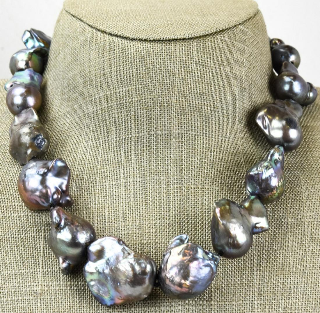 14kt Gold & Large Cultured Baroque Pearl Necklace (1 of 6)