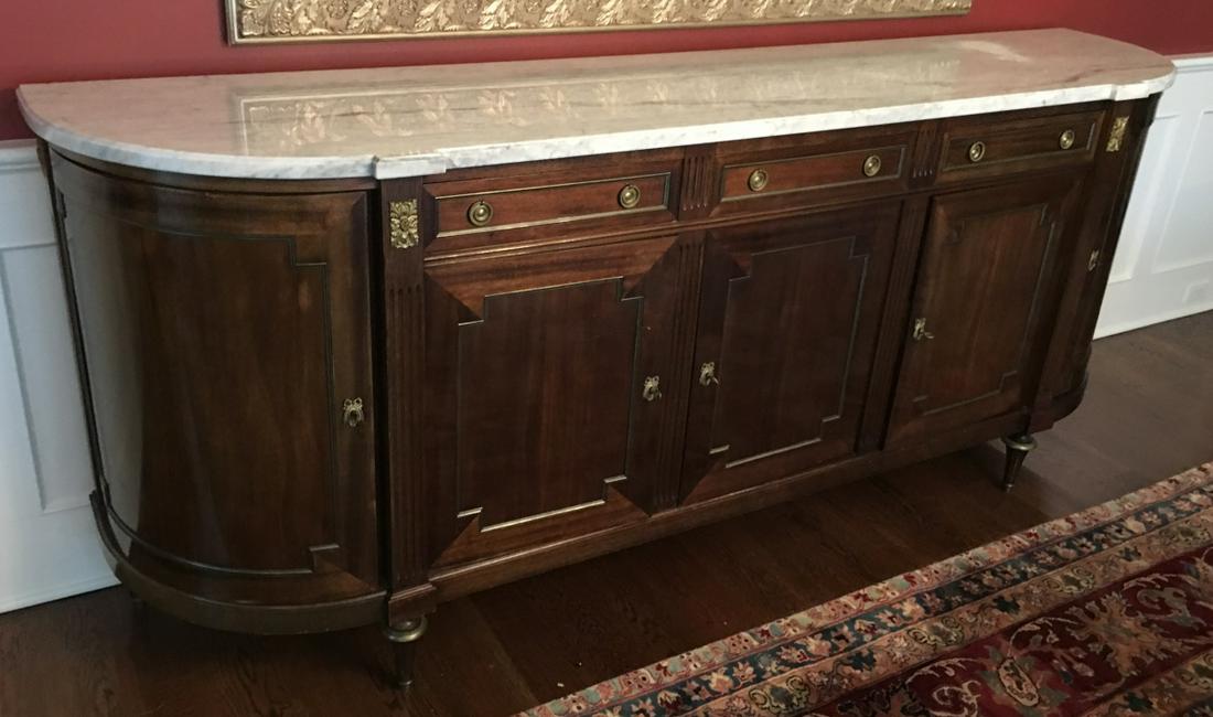 English Regency Style Marble Top Buffet Sideboard (1 of 9)