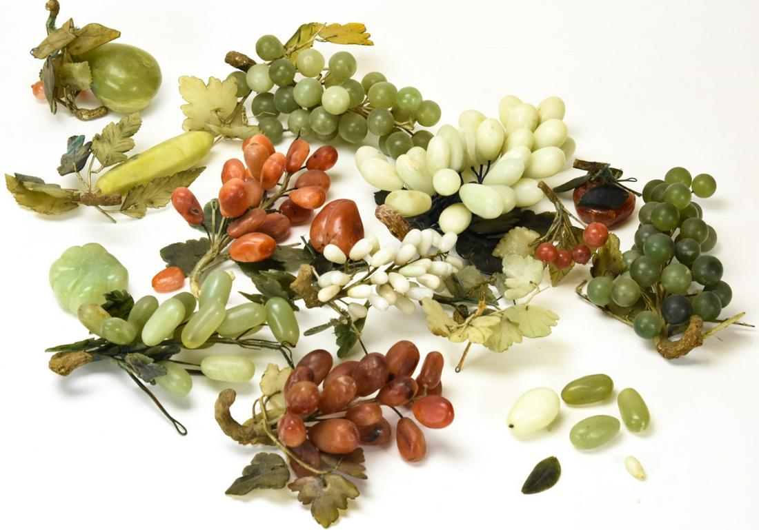Collection of Hardstone Asian Style Carved Fruit (1 of 10)