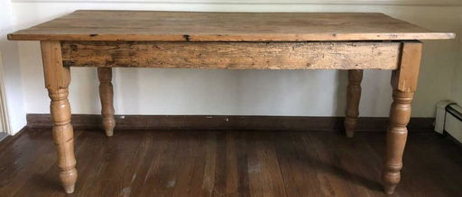 Country Pine Farm Dining Table With Turned Legs Country Pine Farm Dining Table With Turned Legs