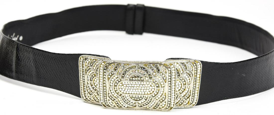 Judith Leiber Leather Embellished Buckle Belt (1 of 9)