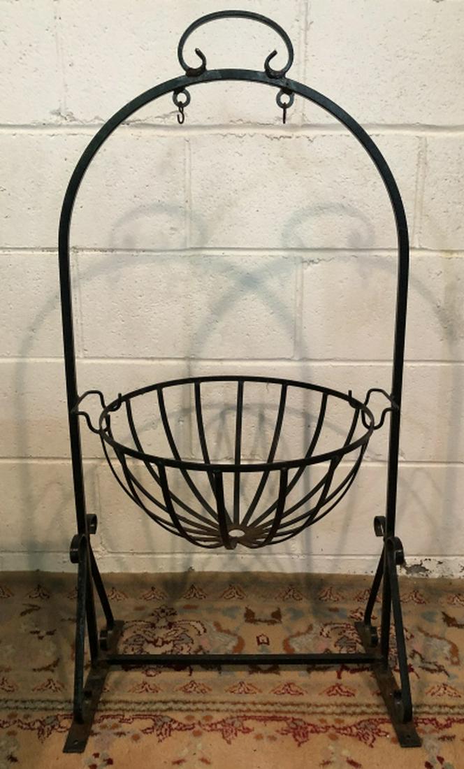 Wrought Iron Planter on Self Standing Rack (1 of 3)