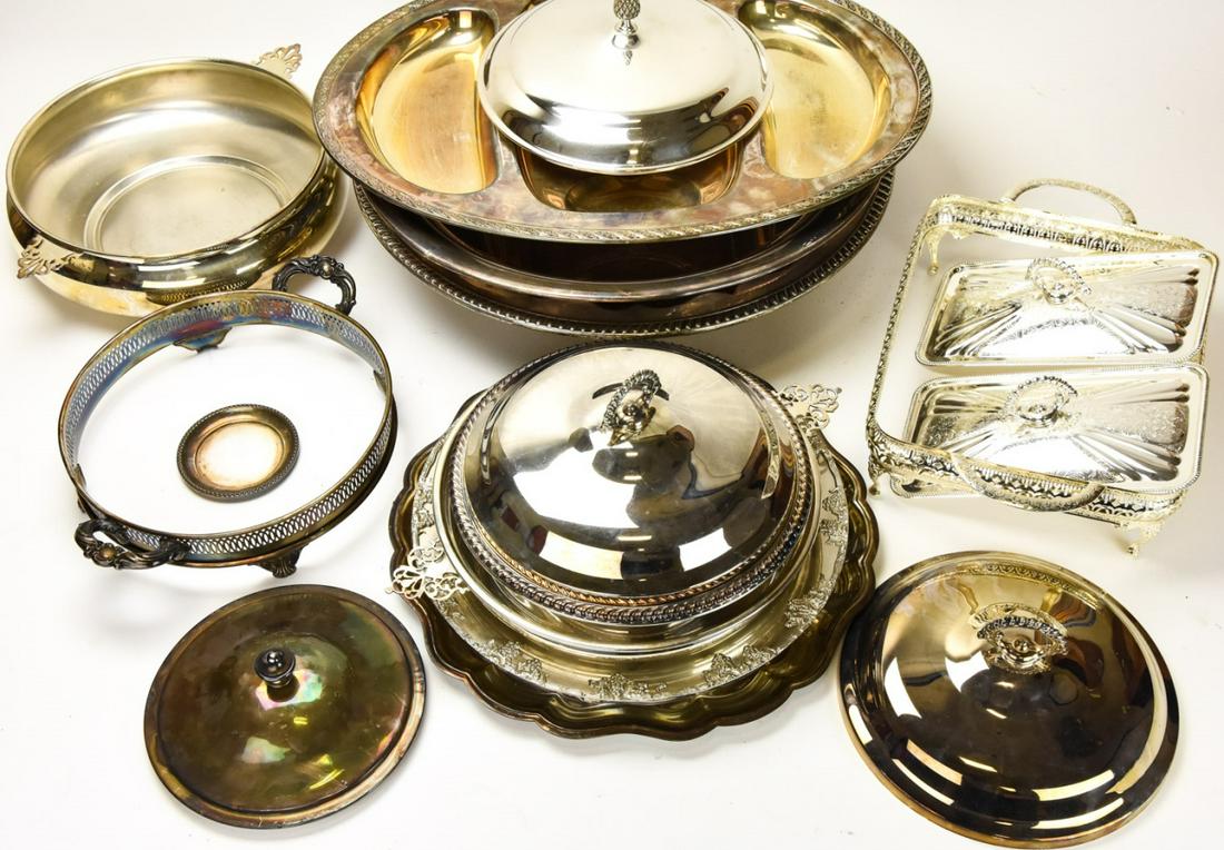 Large Collection of Silver Plate Serving Pieces (1 of 9)