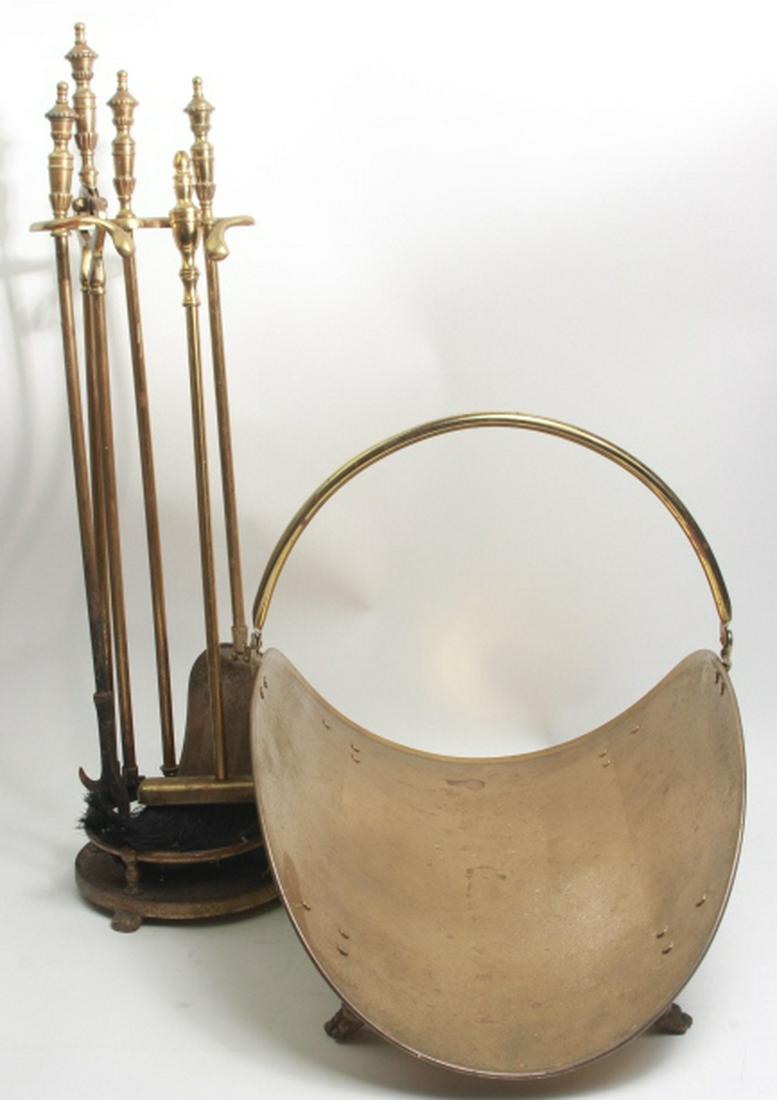 Brass Fireplace Tool Set And Log Holder Aug 11 2019 Greenwich