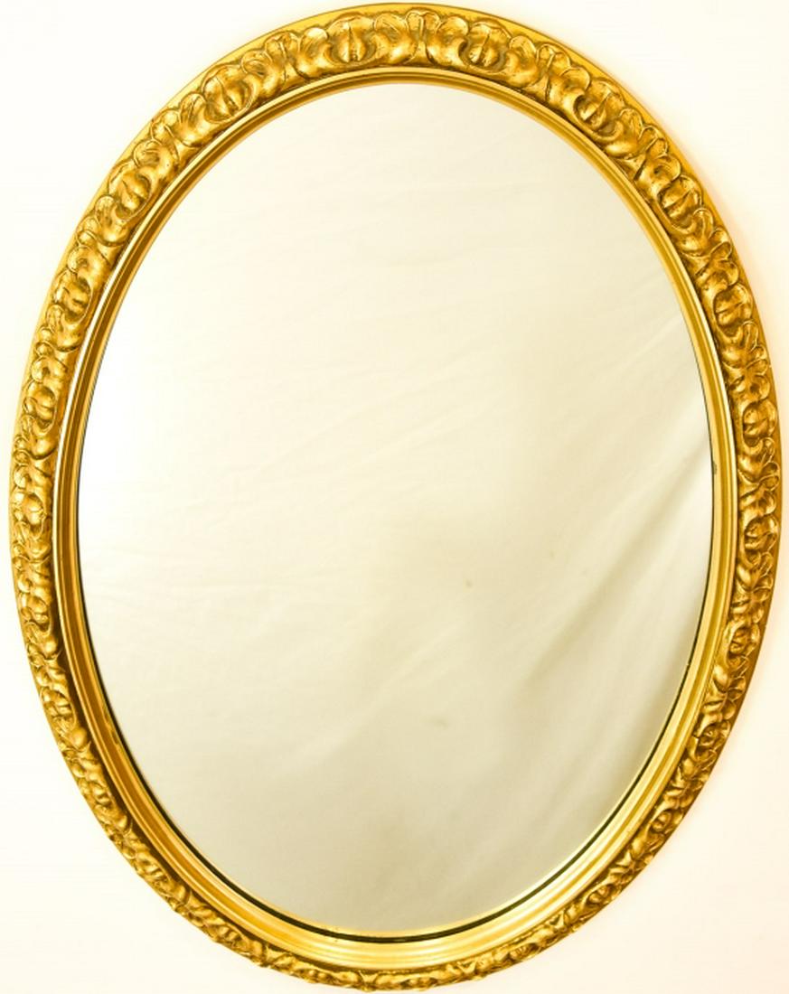Vintage Gold Leaf Oval Rococo Mirror (1 of 7)