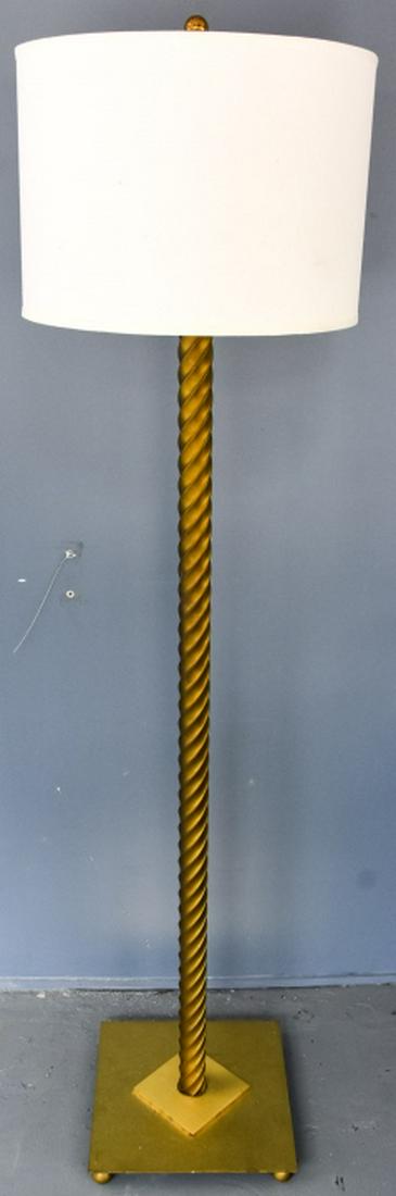 Contemporary Ormolu Spiral Column Floor Lamp (1 of 5)