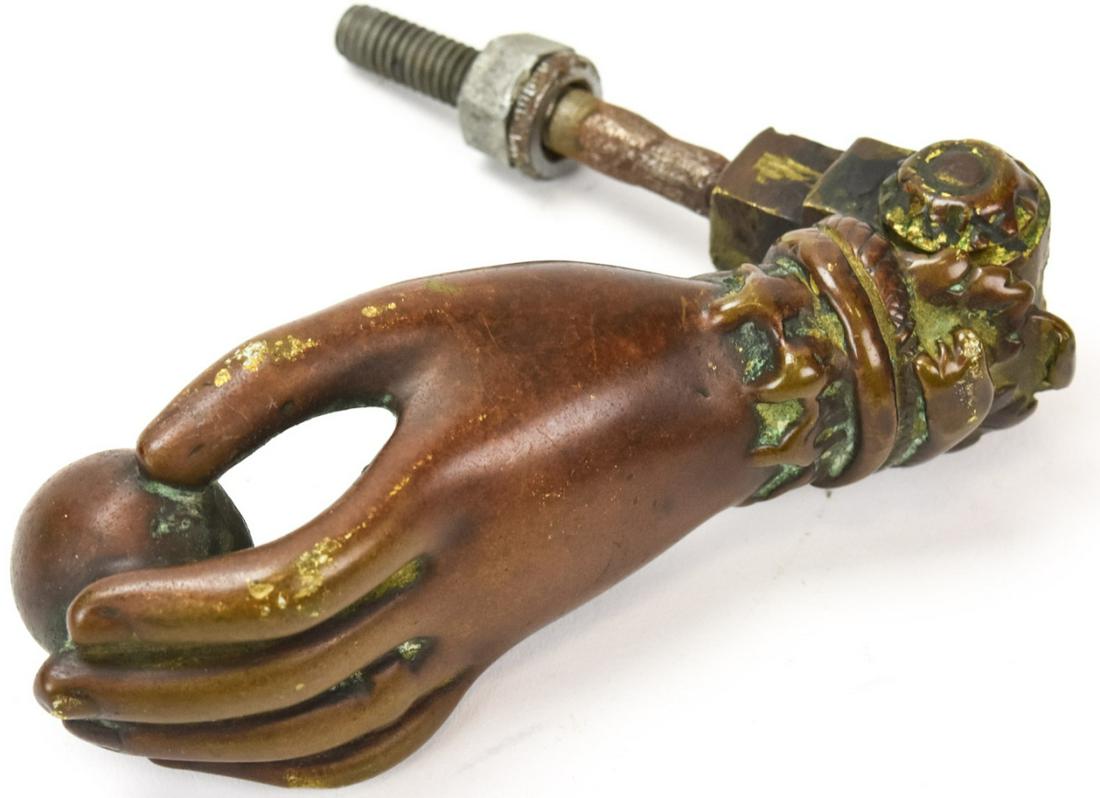 Antique Bronze Figural Hand Door Knocker (1 of 8)