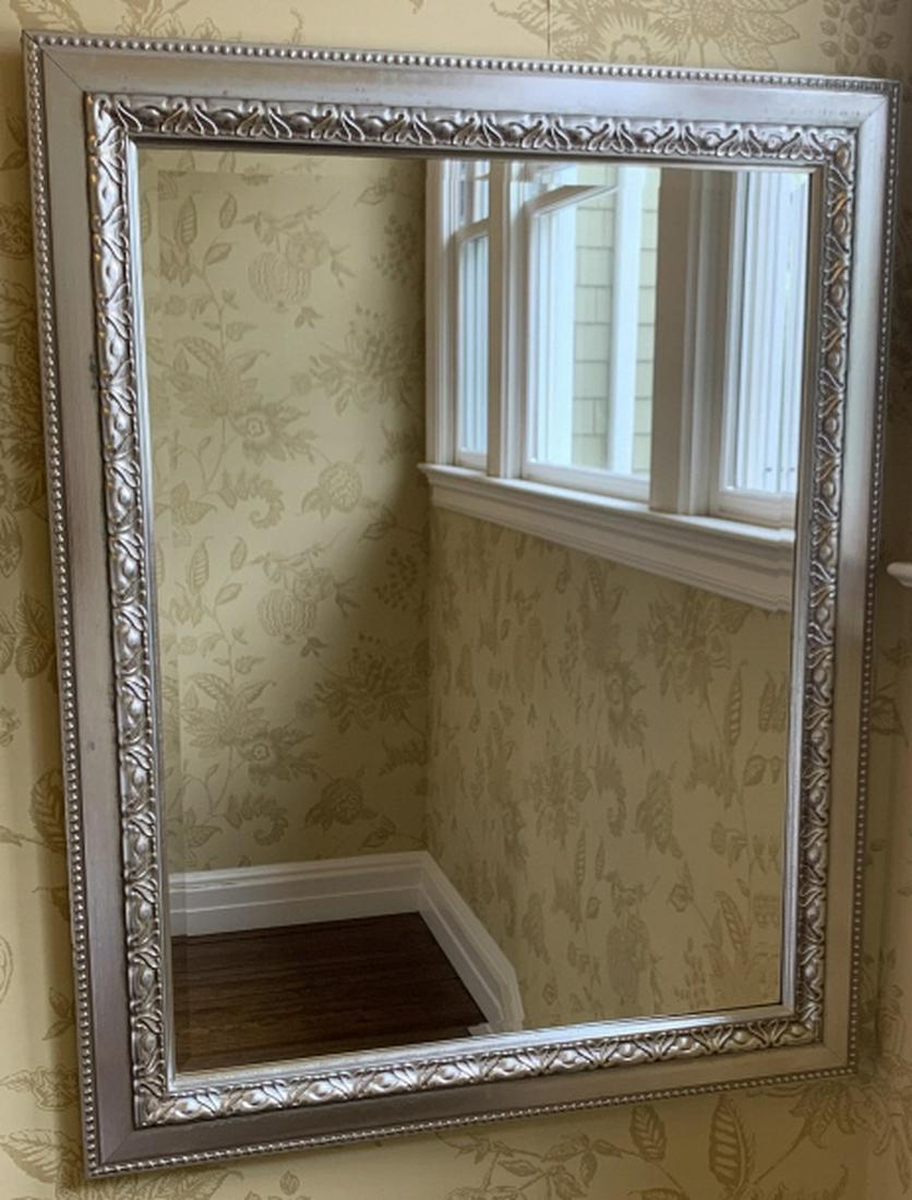 Silver Toned Framed Beveled Mirror (1 of 4)