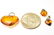 Three Vintage Sterling & Amber Heart Form Pendants - 3