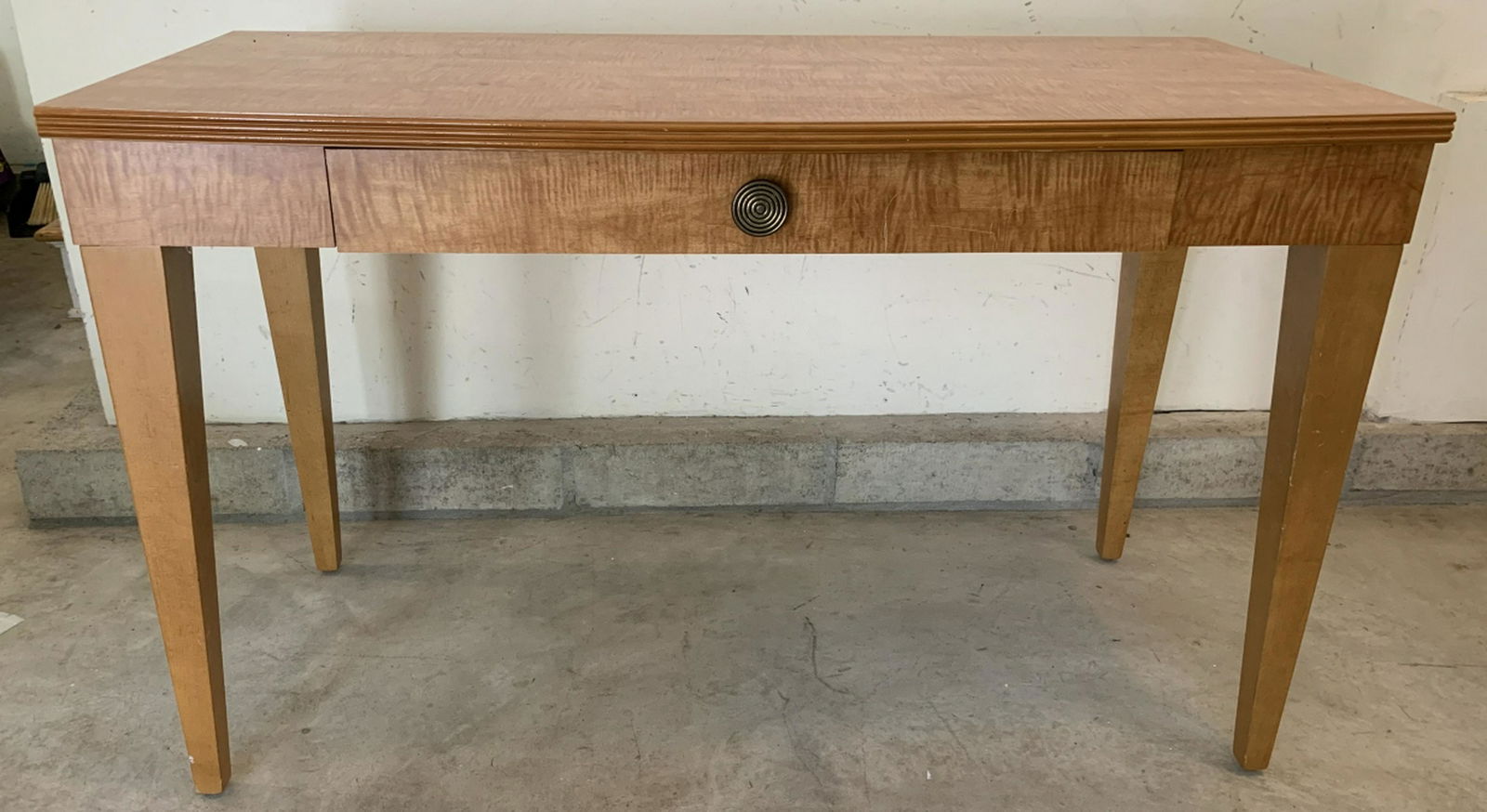 Contemporary Style Burled Oak Desk (1 of 5)