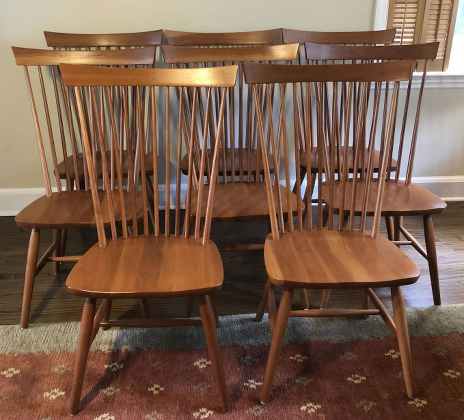8 LeMieur  Windsor Cherry Fan Back Dining Chairs (1 of 8)