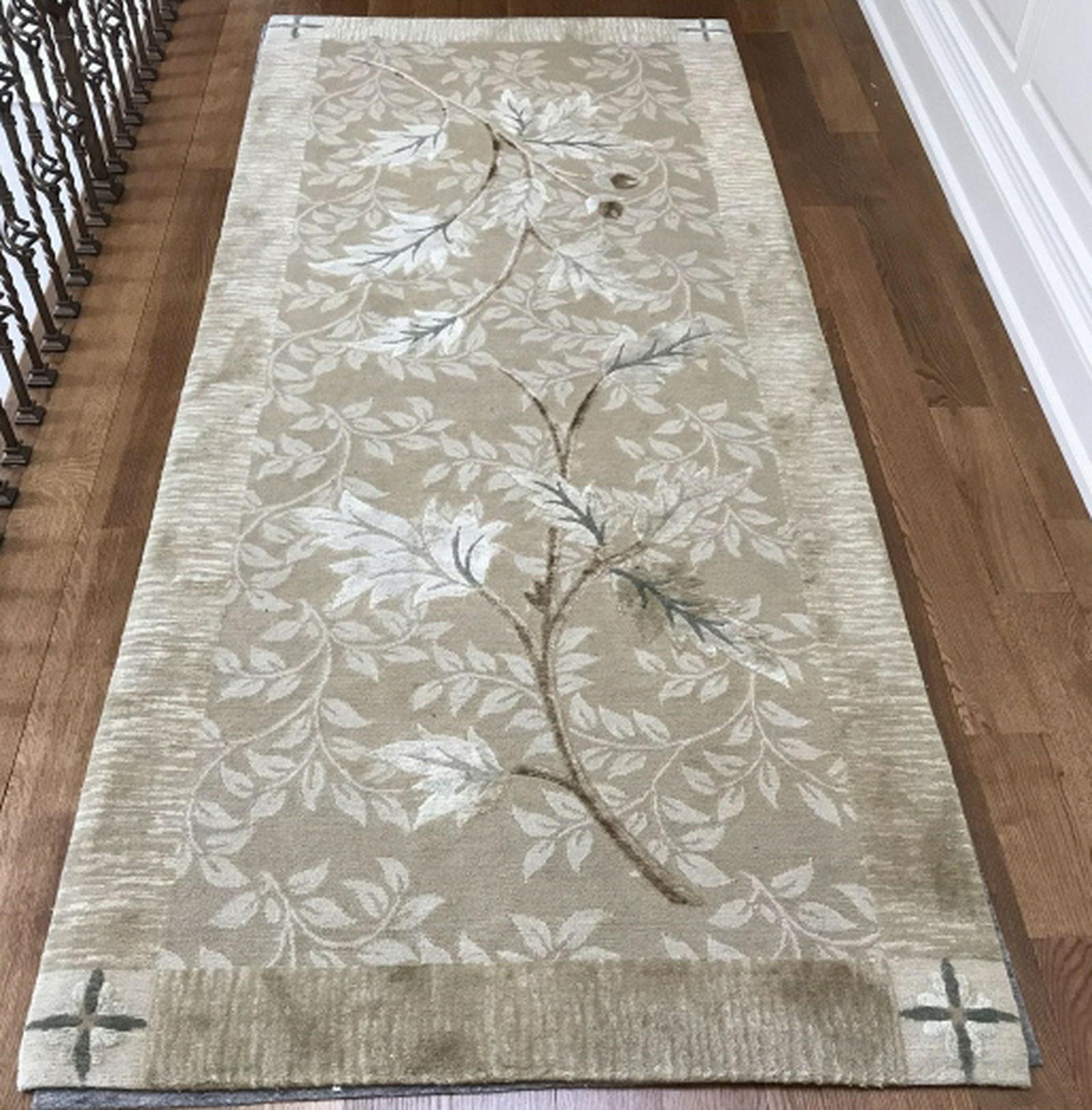 Contemporary Textured Botanical Carpet Runner (1 of 4)