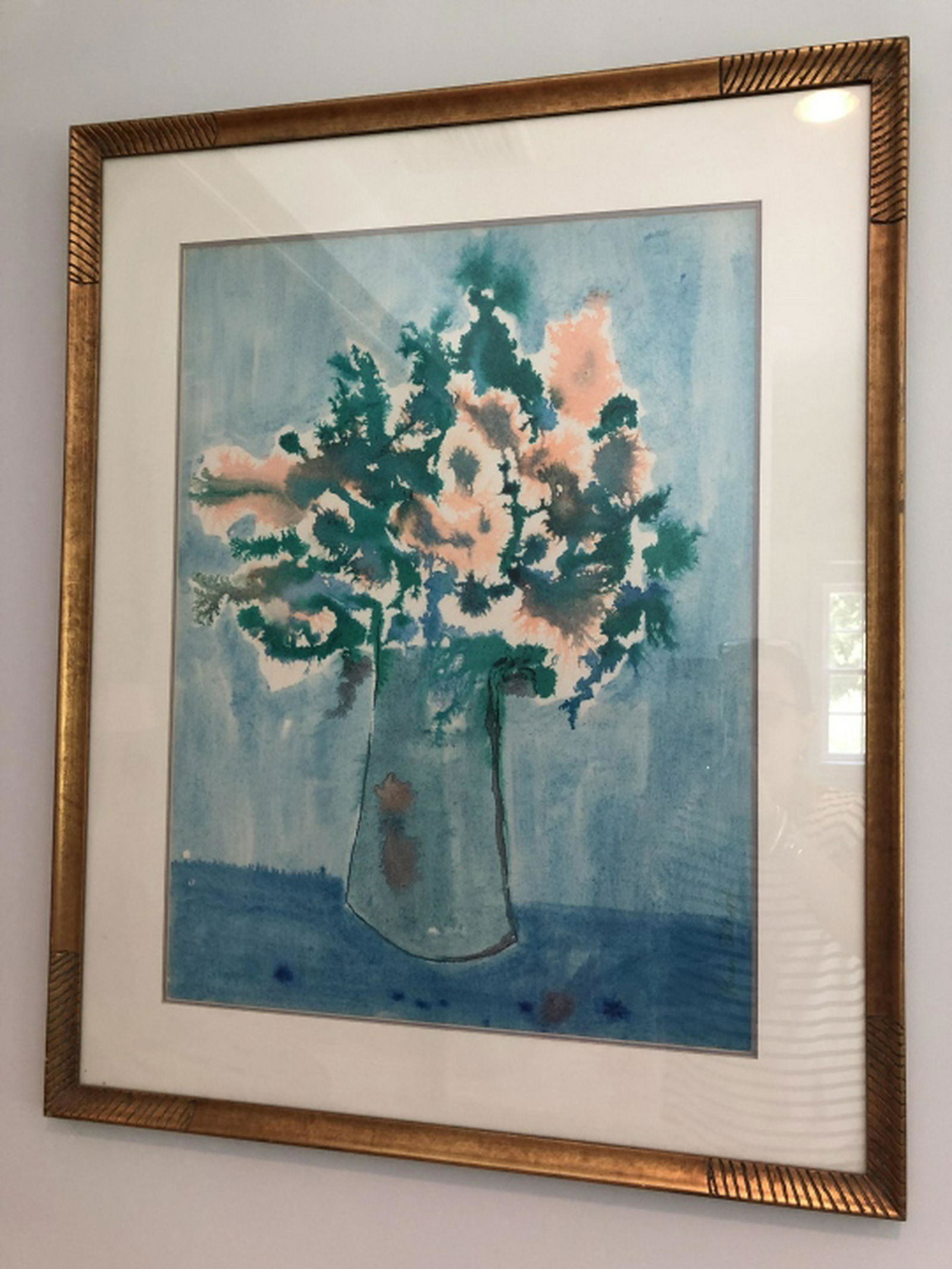 Russ Elliott Framed Floral Watercolor Signed (1 of 4)