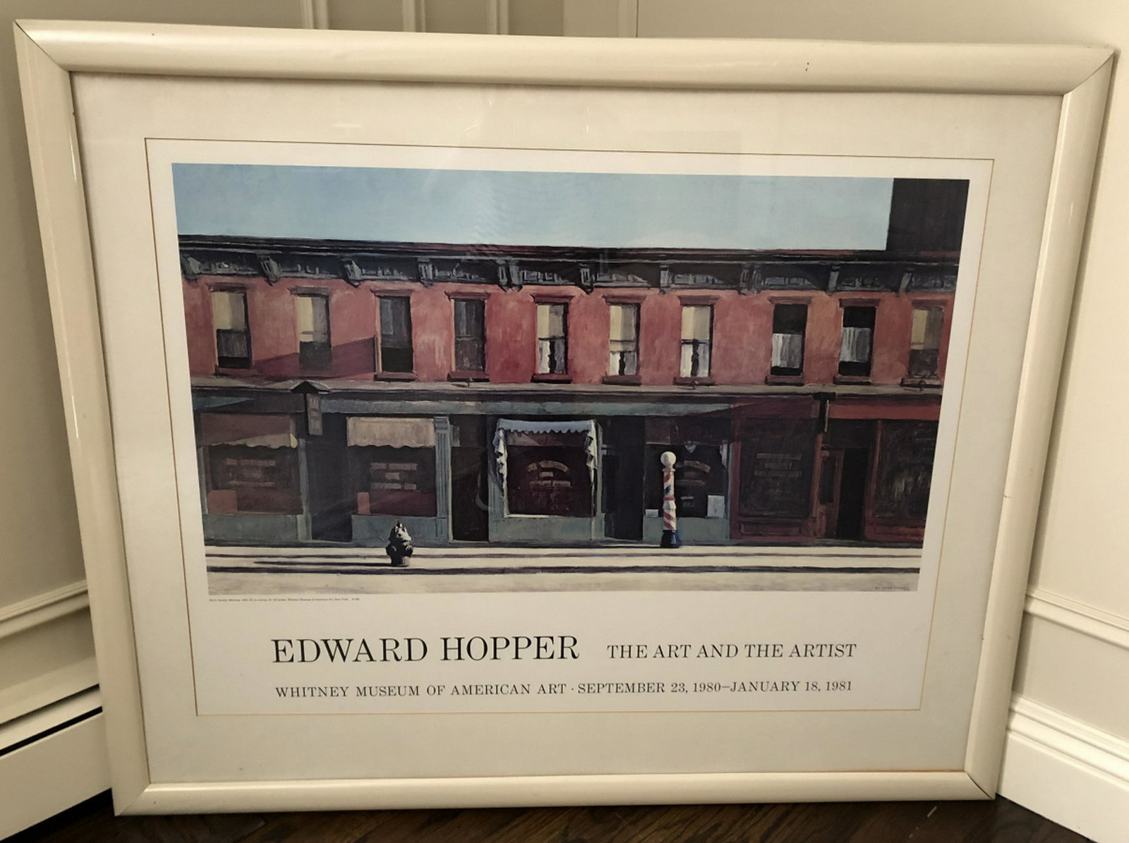 Edward Hopper WMAA 1981 Framed Exhibit Poster: Edward Hopper WMAA 1981 Framed Exhibit Poster. Poster from the exhibit "The Art and the Artist", 9/23/80 - 1/18/8. 40 inches x 47 inches