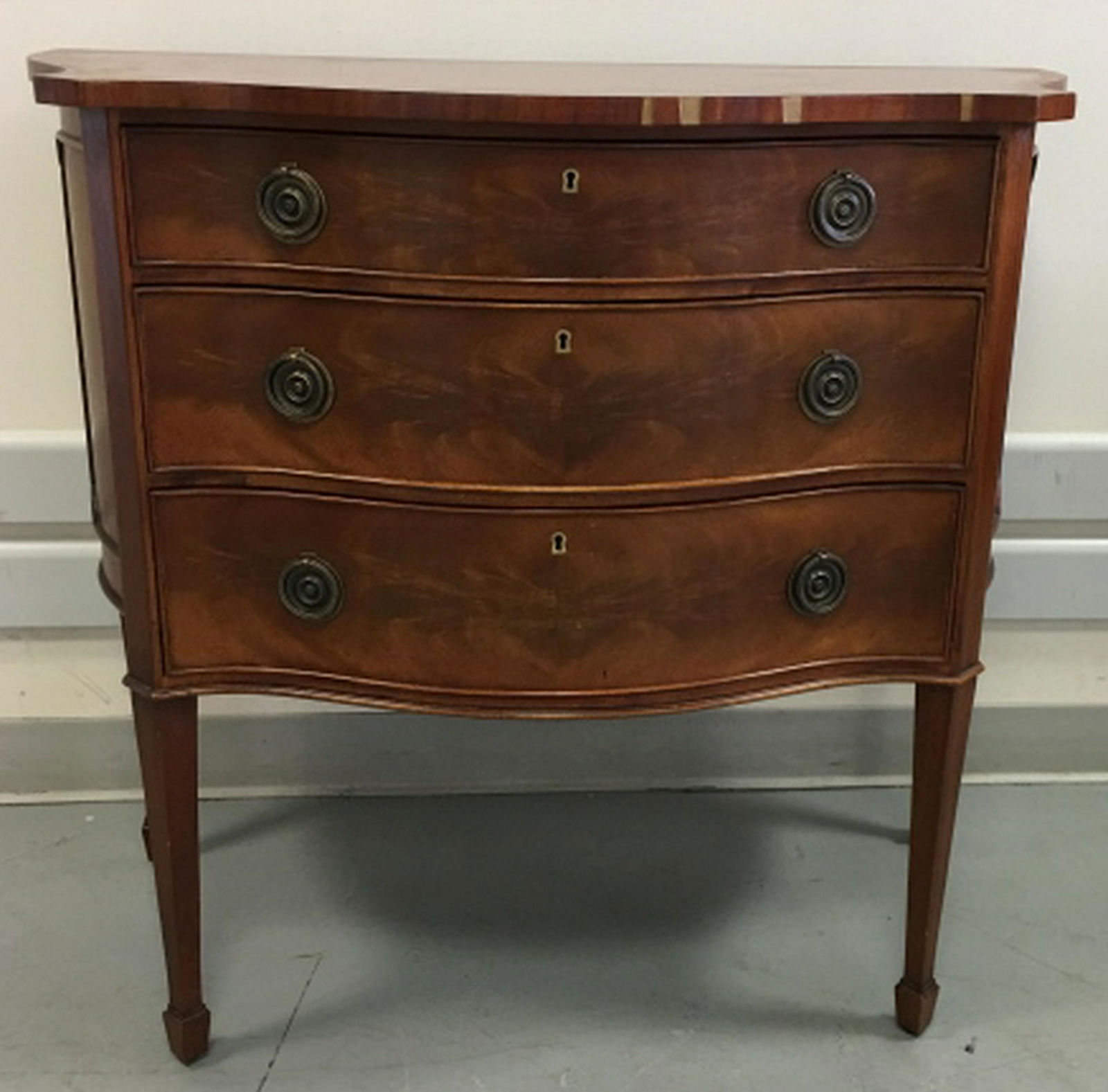 French Napoleonic Style 3 Drawer Bureau / Dresser (1 of 7)