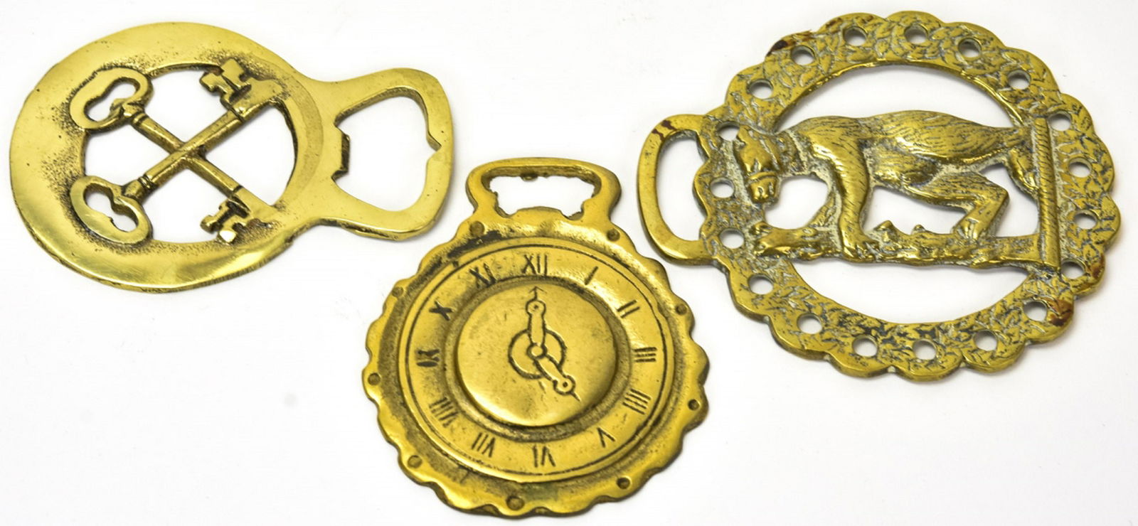 3 Gilt Plaques - Vintage Equestrian Horse Brass (1 of 7)