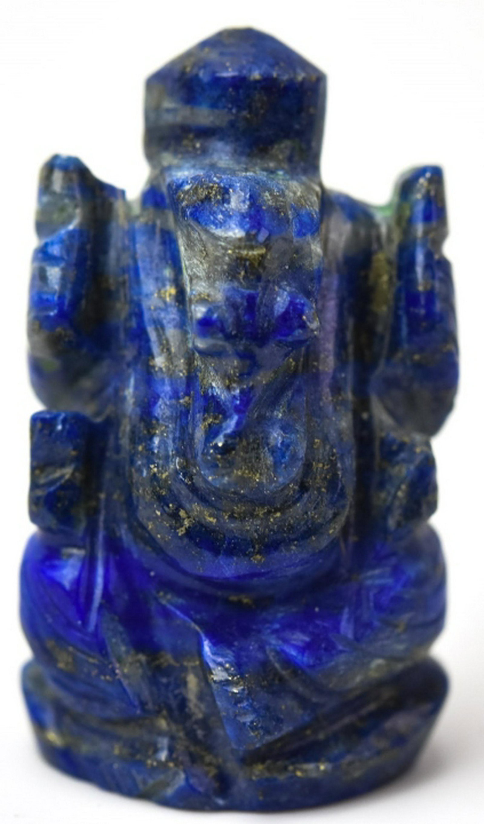 Miniature Hand Carved Lapis Lazuli Ganesha Statue (1 of 6)