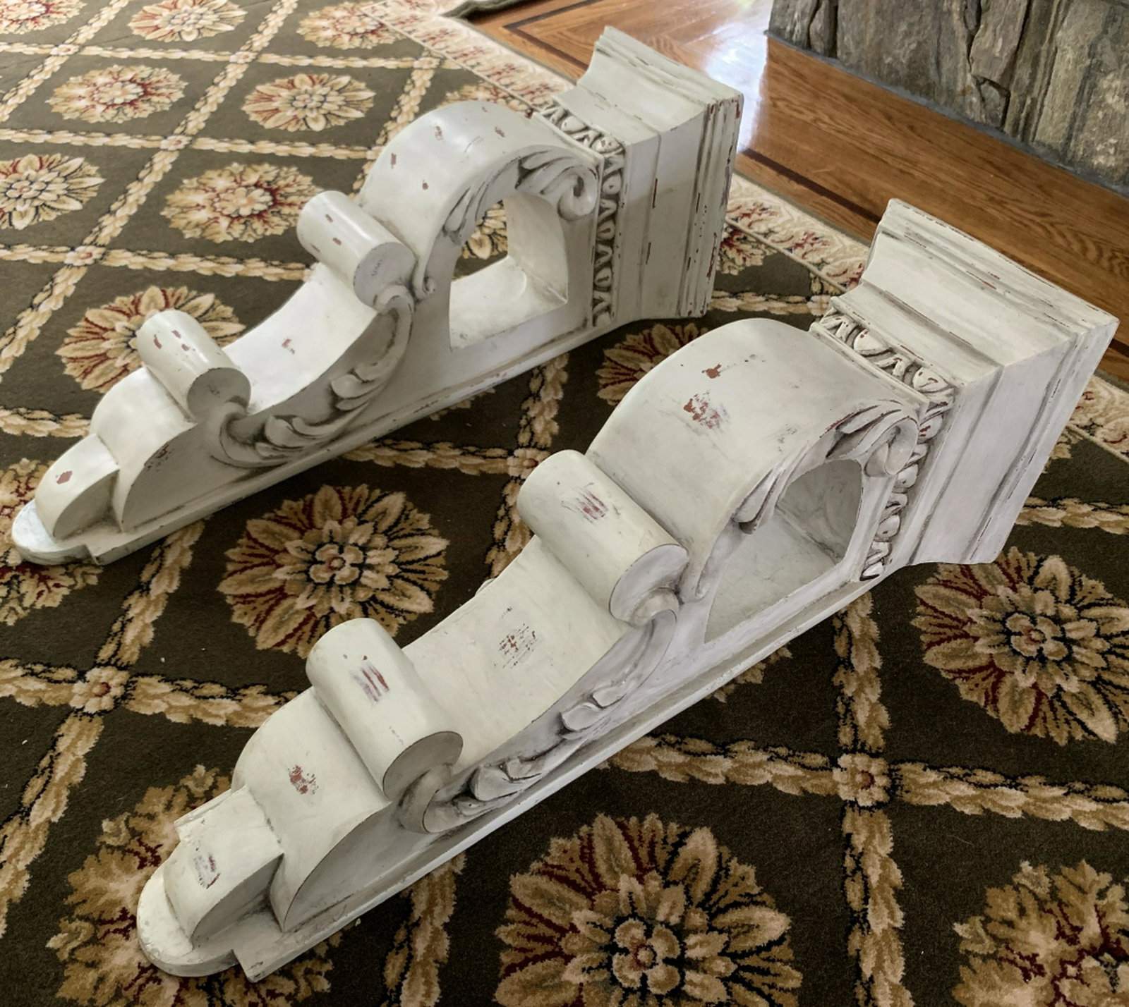 Pair Neoclassical Style Large Wall Brackets (1 of 5)