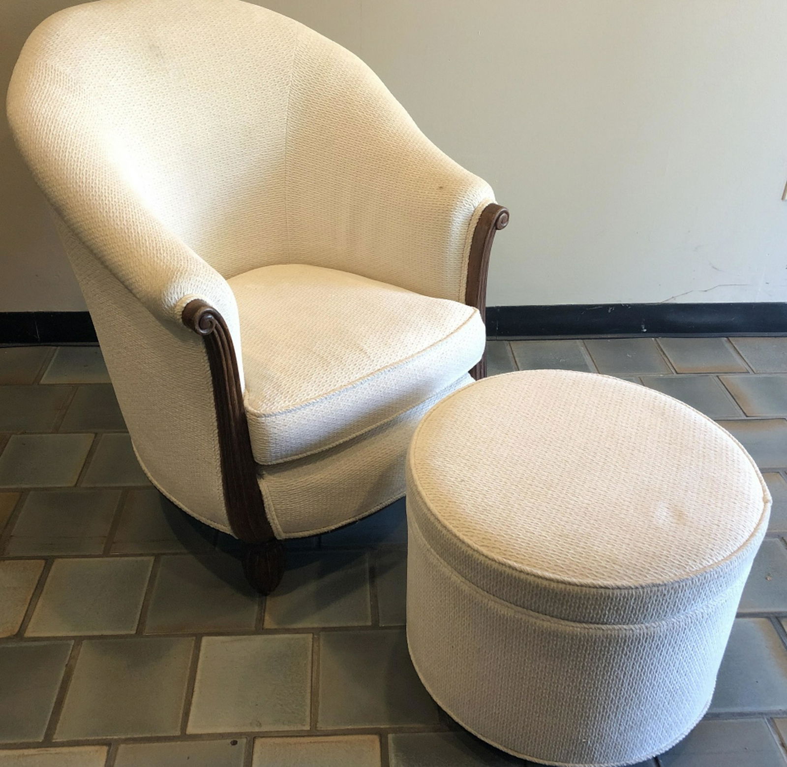 Rolled Back Custom Upholstered Vintage Club Chair (1 of 5)