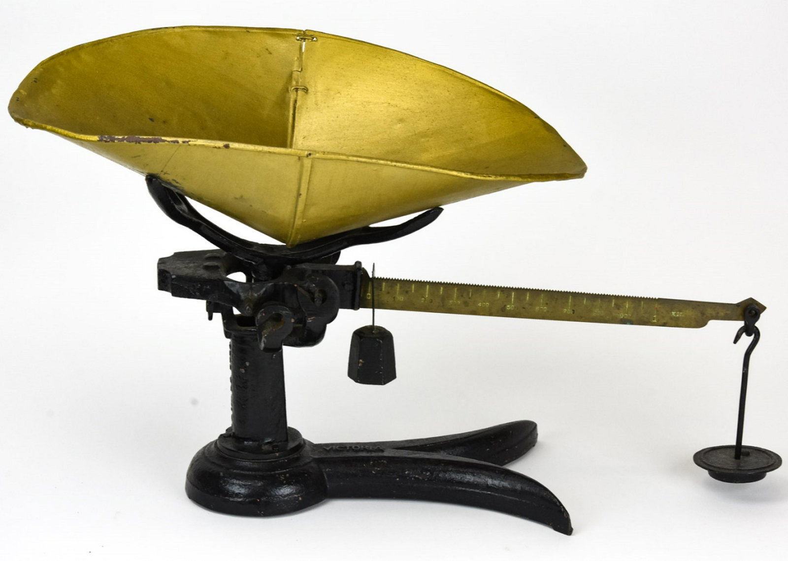 Ant. Victoria Cast Iron Scale, Brass Pan, Weights (1 of 8)