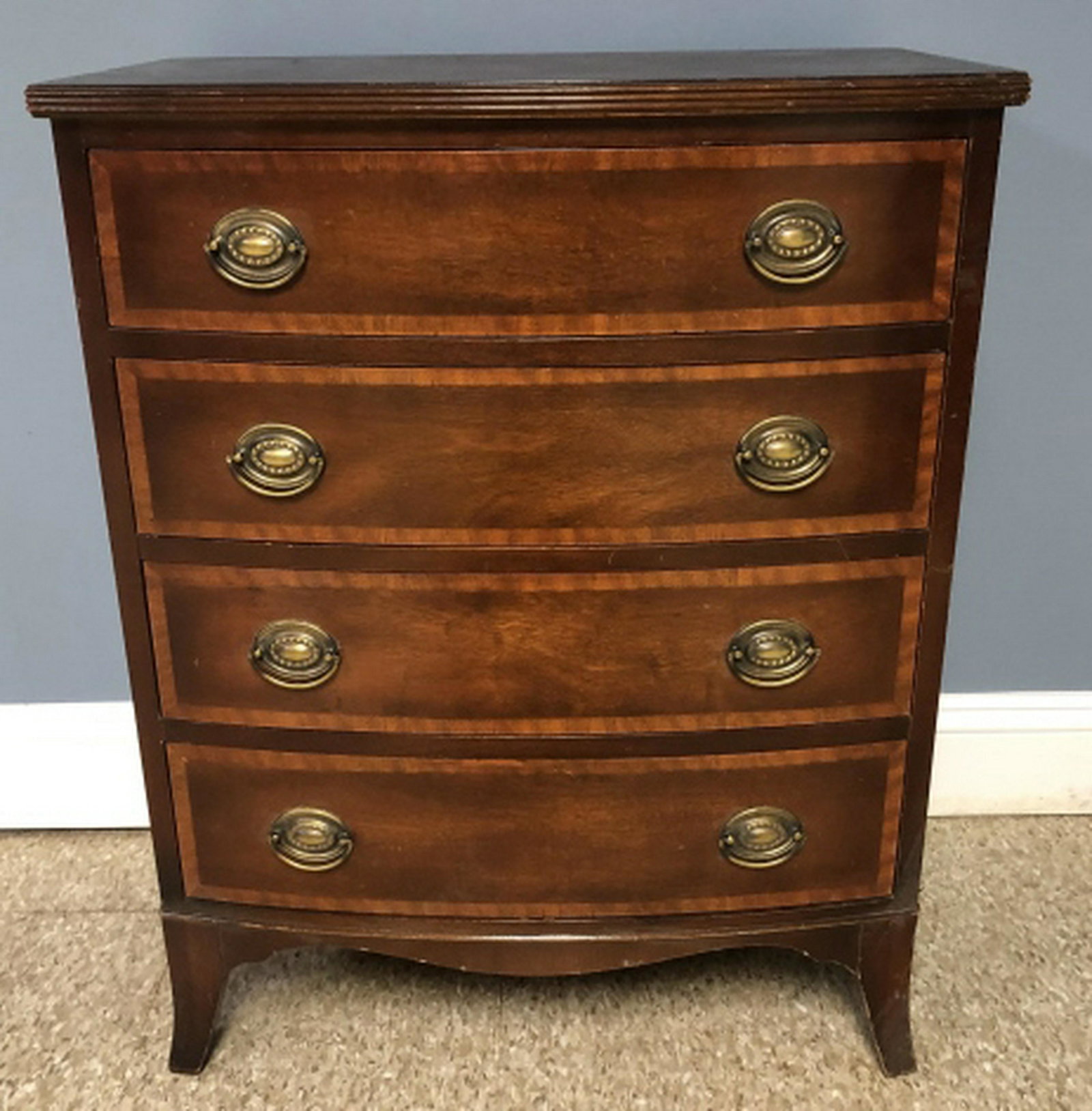 Hepplewhite 4 Drawer Bureau / Console (1 of 6)
