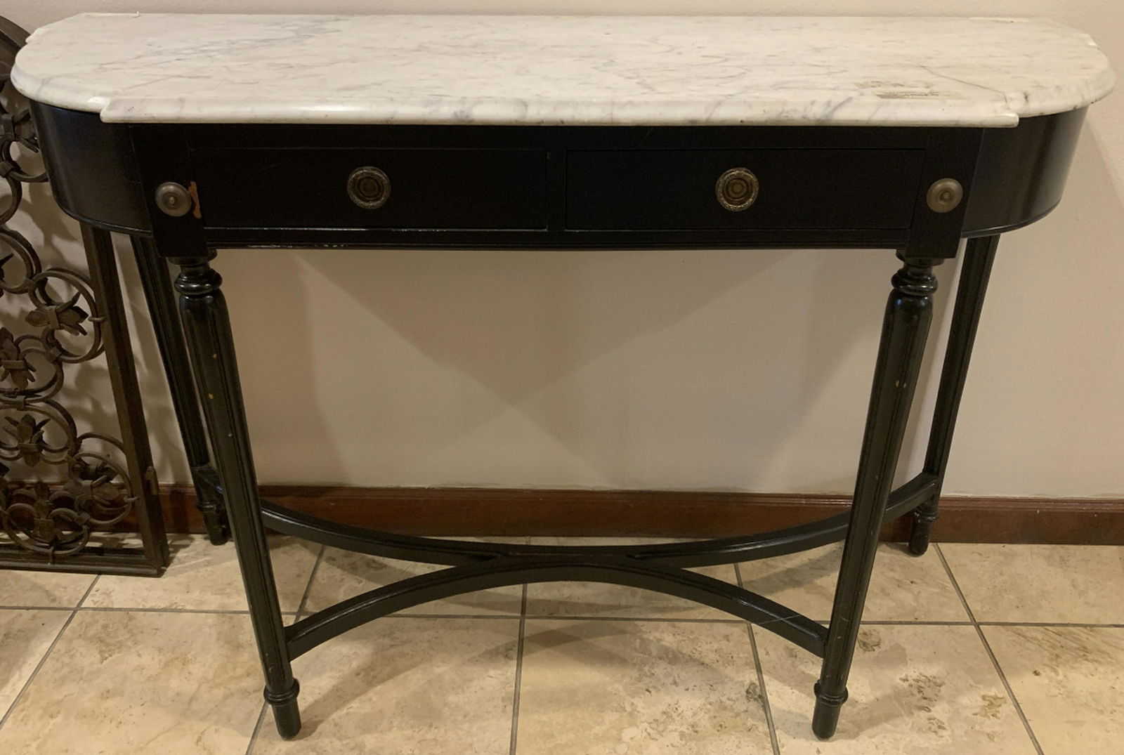 Jansen Neoclassical Style Marble Top Console Table (1 of 6)