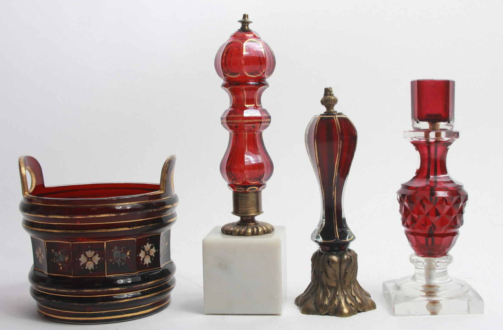 Antique C 1900 Bohemian Glass Table Articles (1 of 5)