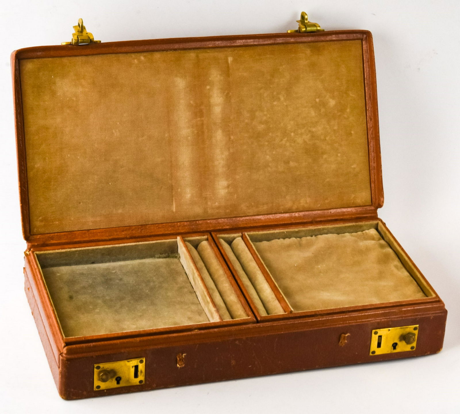 Vintage Leather & Velvet Lined Jewelry Box (1 of 11)