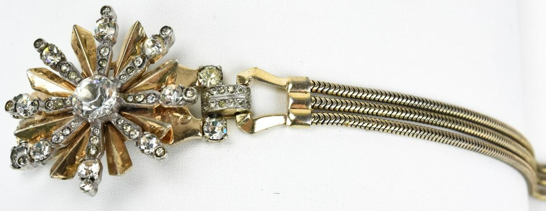 Vintage 1940s Mazer Sterling Rhinestone Bracelet: Vintage 1940s Mazer Sterling Rhinestone Bracelet. Signed and hallmarked. Measures 6.75 inches. Circa 1940s.