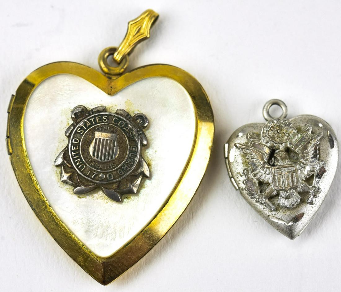 Vintage US Military & Coast Guard Locket Pendants: Vintage US Military & Coast Guard Locket Pendants. Larger measures 1.25 inches plus bail.