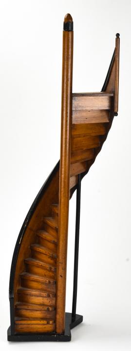 Wooden Architectural Model of a Spiral Staircase: Wooden Architectural Model of a Spiral Staircase. 24 inches x 5 inches.