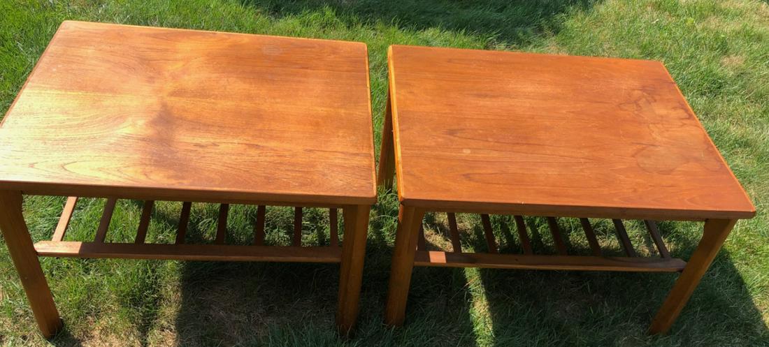 Pair Teak Outdoor Tables (1 of 3)