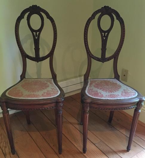 Pair French Style Balloon Back Side Chairs (1 of 7)