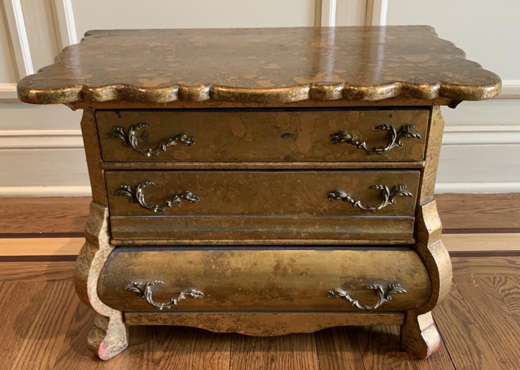 French Style Gilt Painted Jewelry Chest (1 of 7)