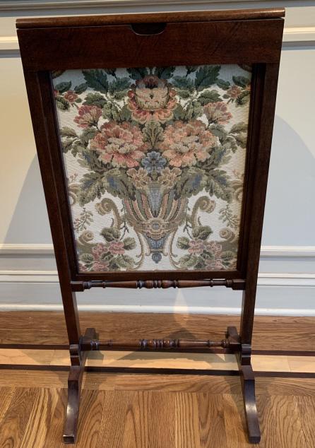 Antique Needlepoint Fireplace Screen / End Table (1 of 7)