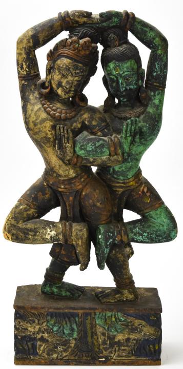 Hand Carved Statue of Two Hindu Goddesses (1 of 6)